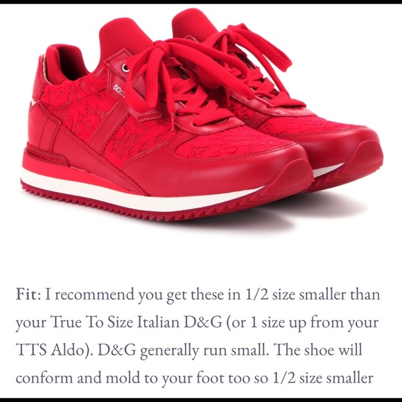 Dolce & Gabbana Red Floral Lace Leather Sneakers - Picture 5 of 7